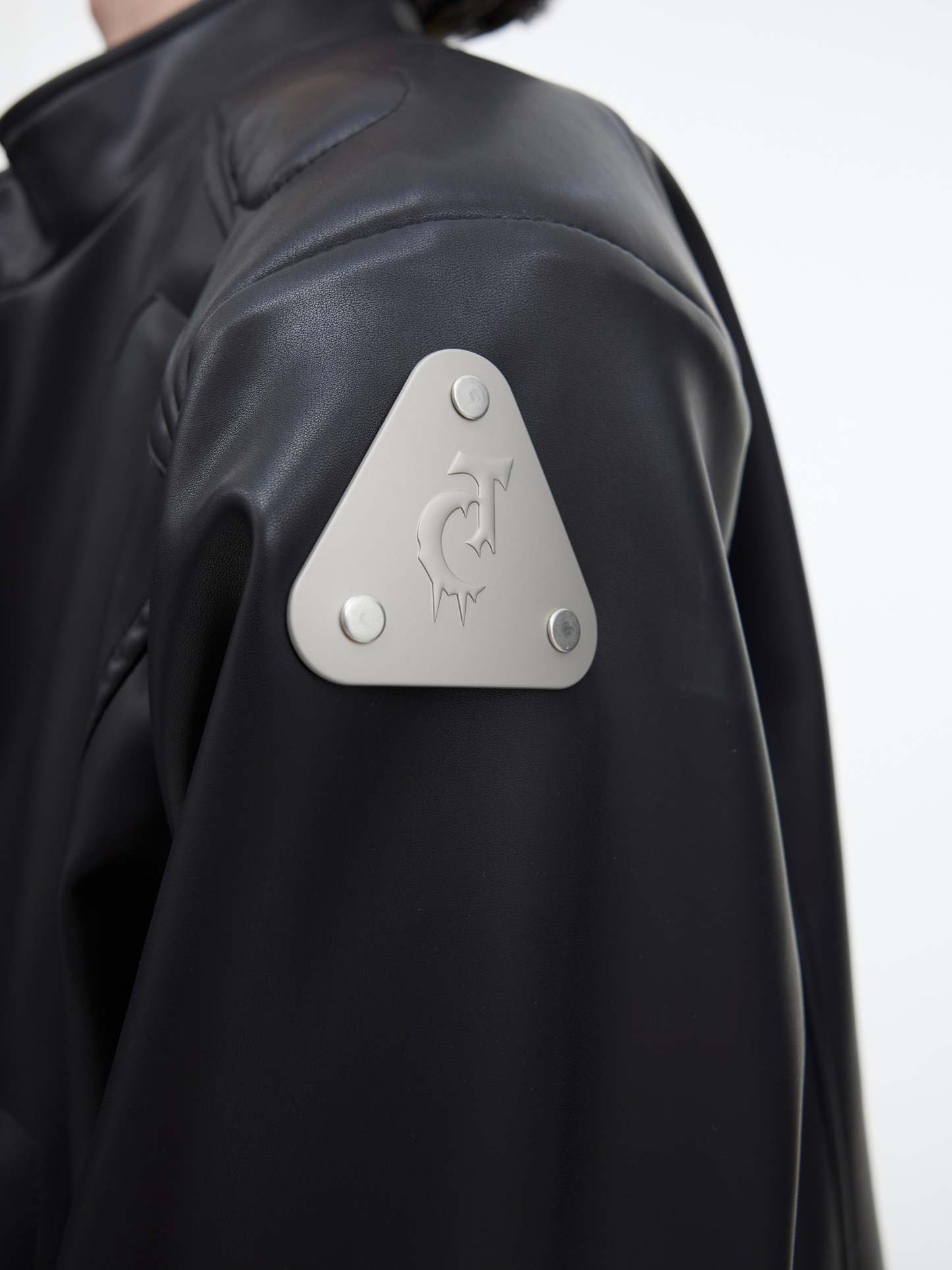 【23s September.】Metallic Logo 3D Deconstructed Leather Jacket-IYAMIUIO