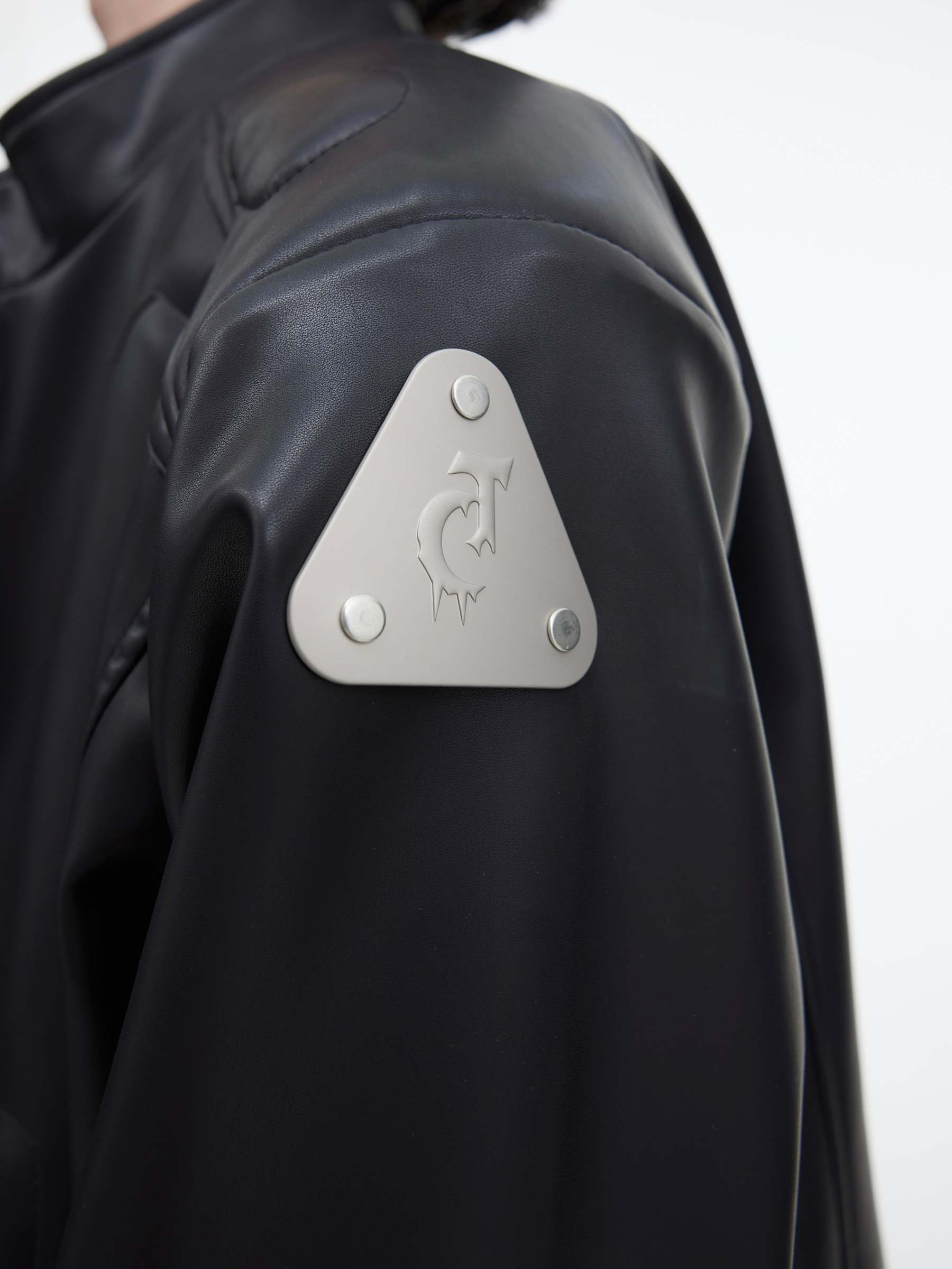 【23s September.】Metallic Logo 3D Deconstructed Leather Jacket-IYAMIUIO