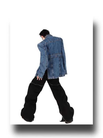 3D Deconstructed Denim Top-IYAMIUIO