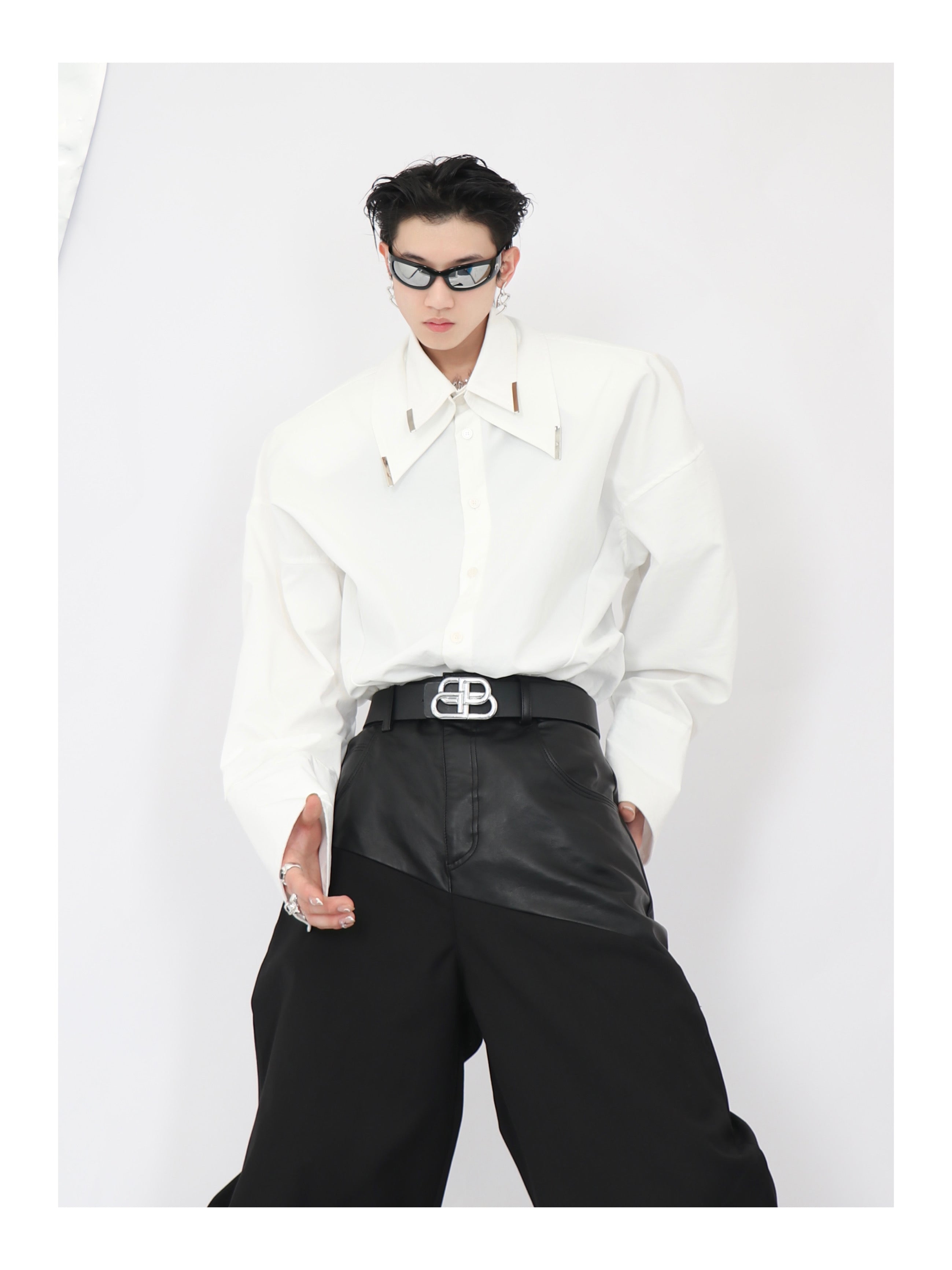 Double White Shirt-IYAMIUIO