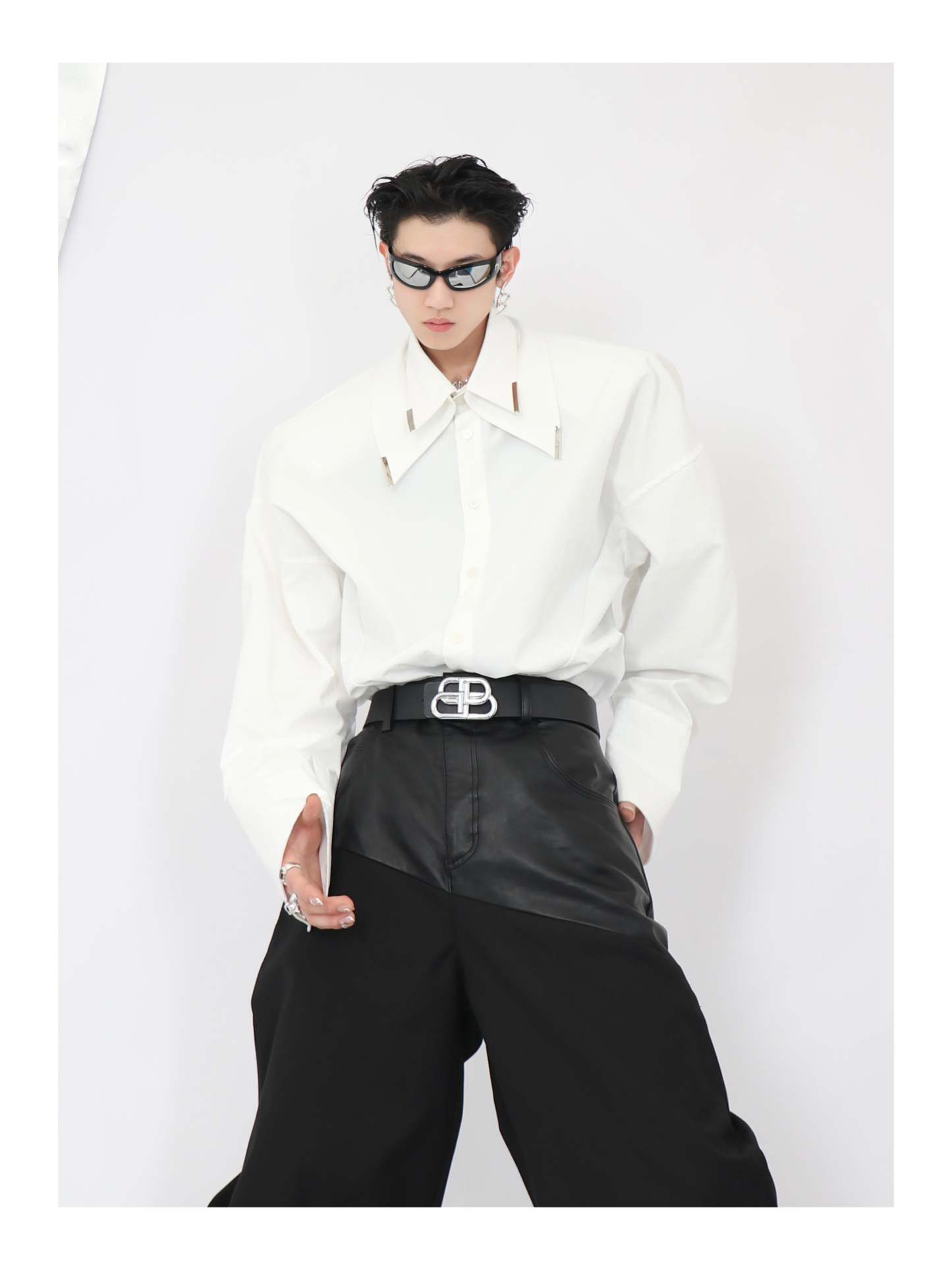 Double White Shirt-IYAMIUIO