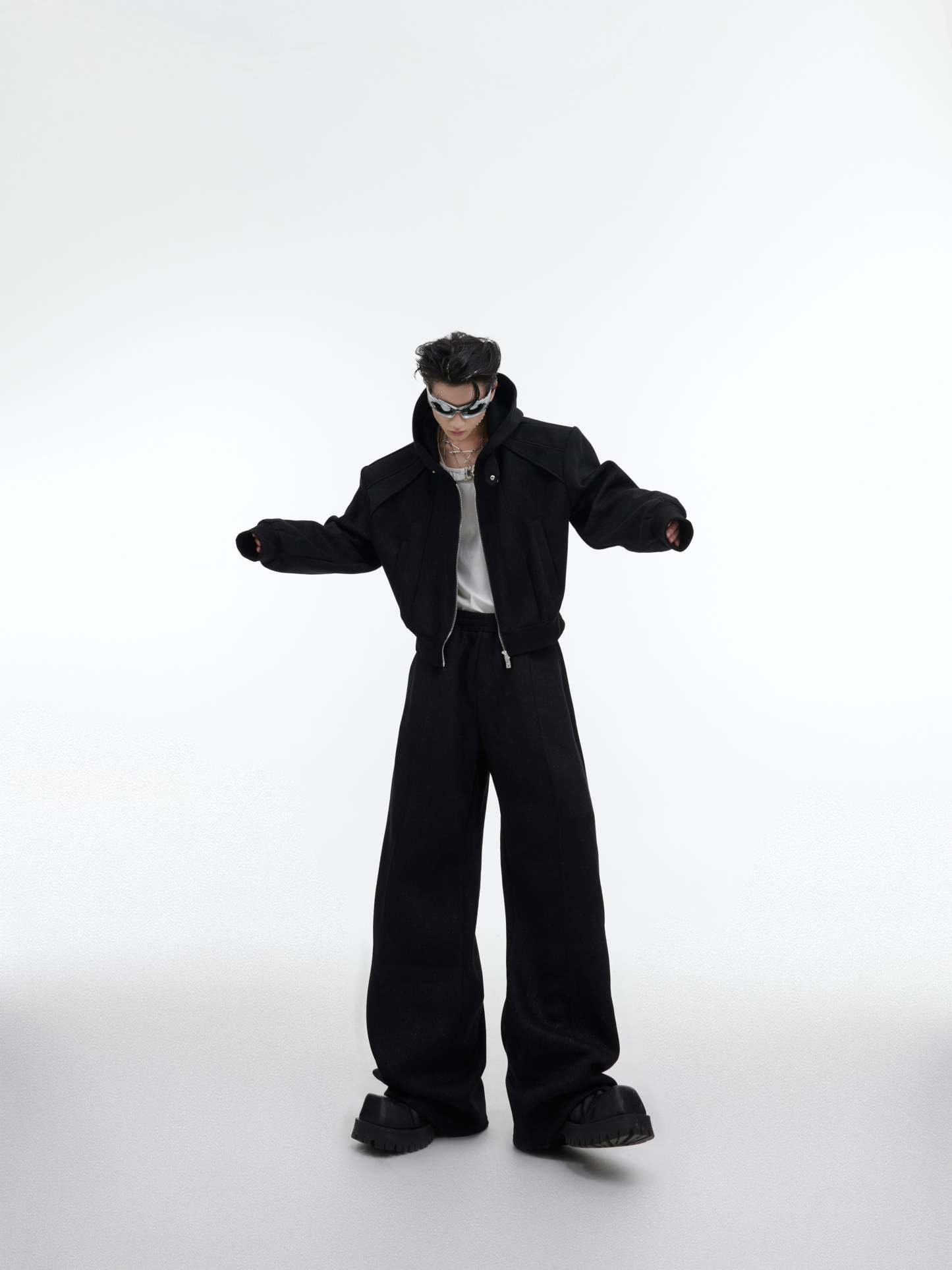 【23s October.】Fine Sparkly Hooded Sweatshirt Set-IYAMIUIO