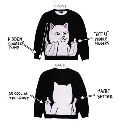 Lord Nermal Flippy Knitty Sweater (Black)-IYAMIUIO
