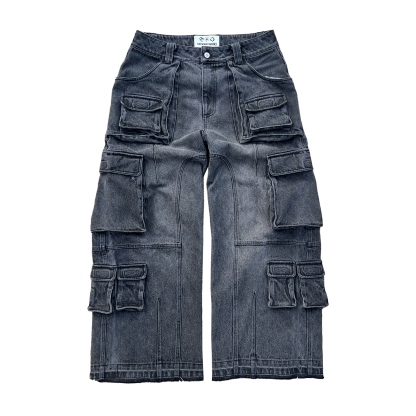 heavy denim cargos-IYAMIUIO