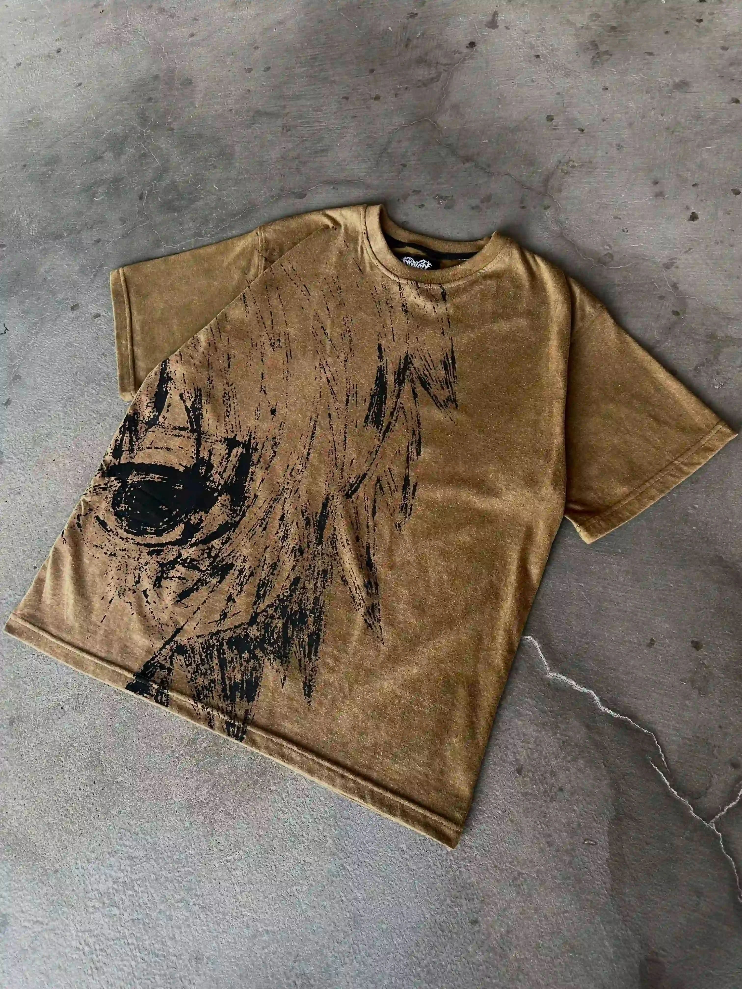 "Ghoul" T-shirt (Dark Beige)-IYAMIUIO