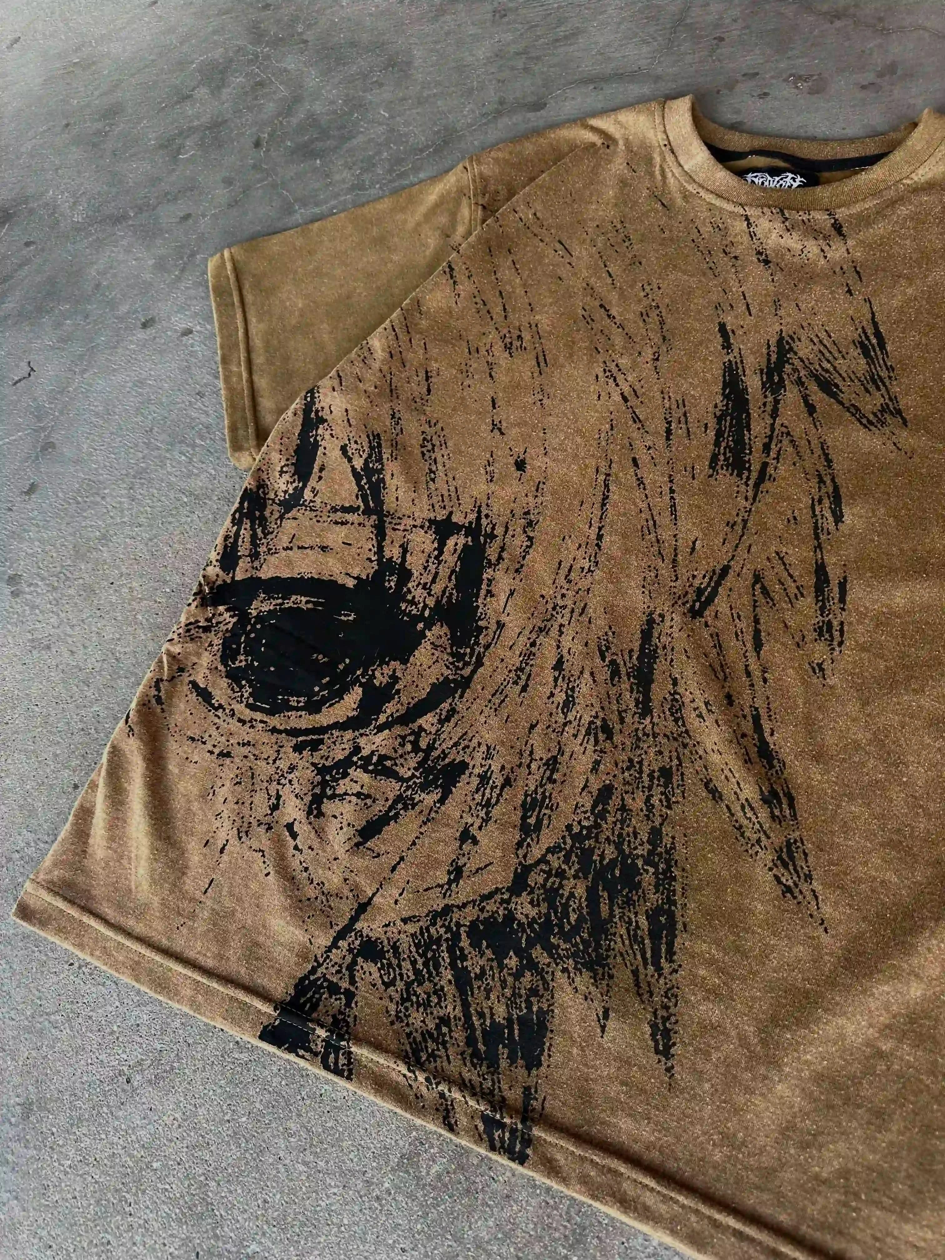 "Ghoul" T-shirt (Dark Beige)-IYAMIUIO