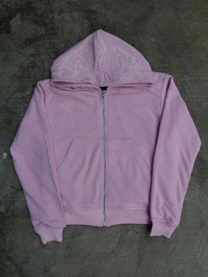 “Ghoul” ZIP-UP (Light Pink)-IYAMIUIO