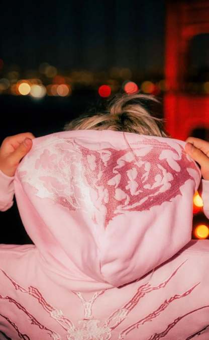 “Ghoul” ZIP-UP (Light Pink)-IYAMIUIO