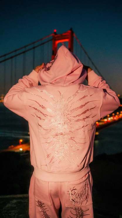 “Ghoul” HOODIE (Light Pink)-IYAMIUIO