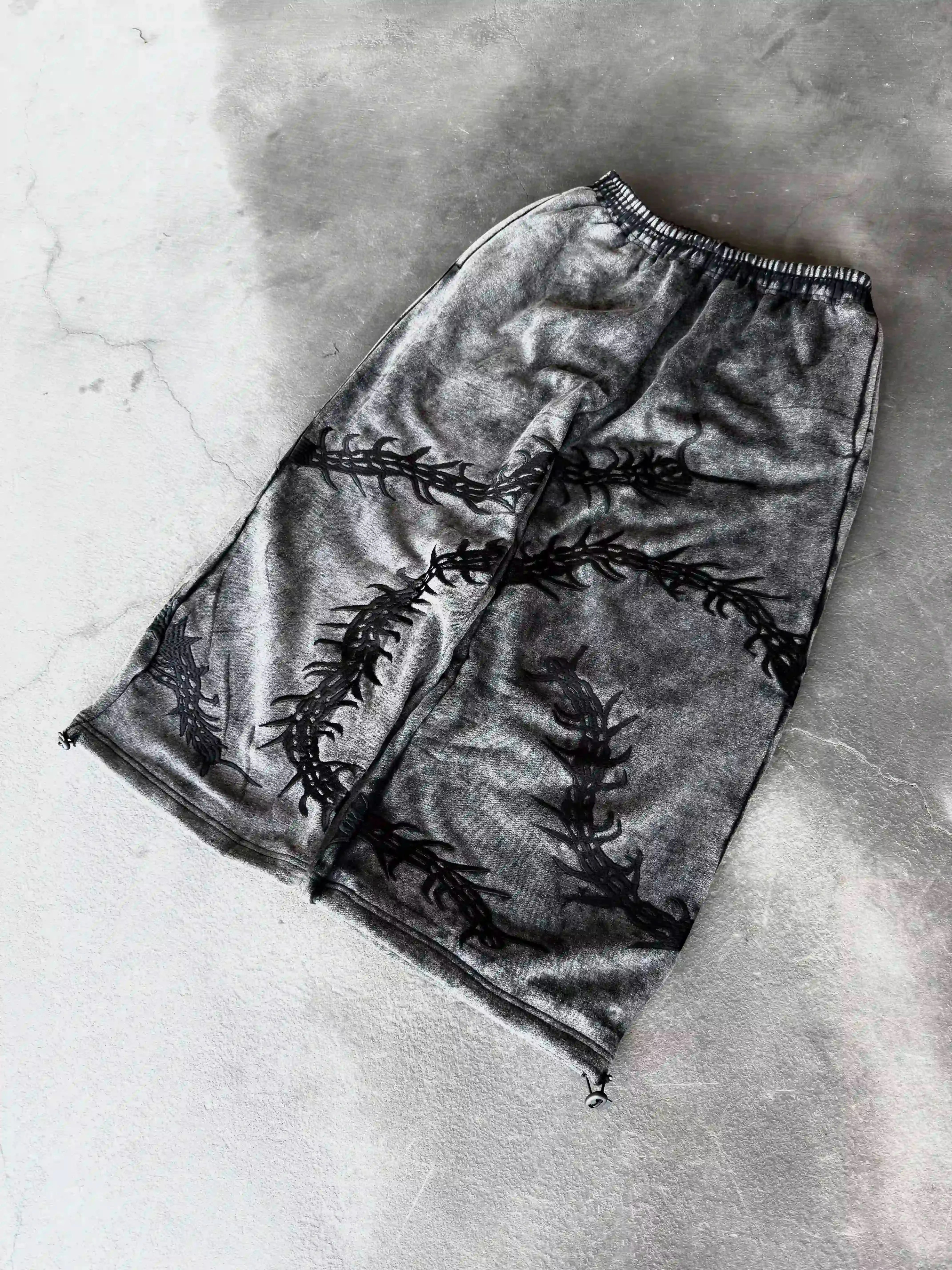 “Ghoul” Sweats (Washed Black)-IYAMIUIO