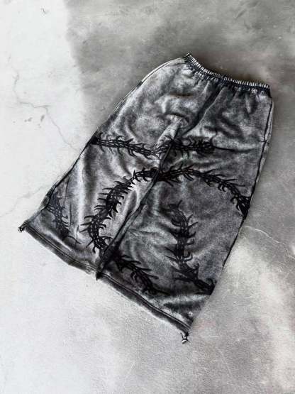 “Ghoul” Sweats (Washed Black)-IYAMIUIO