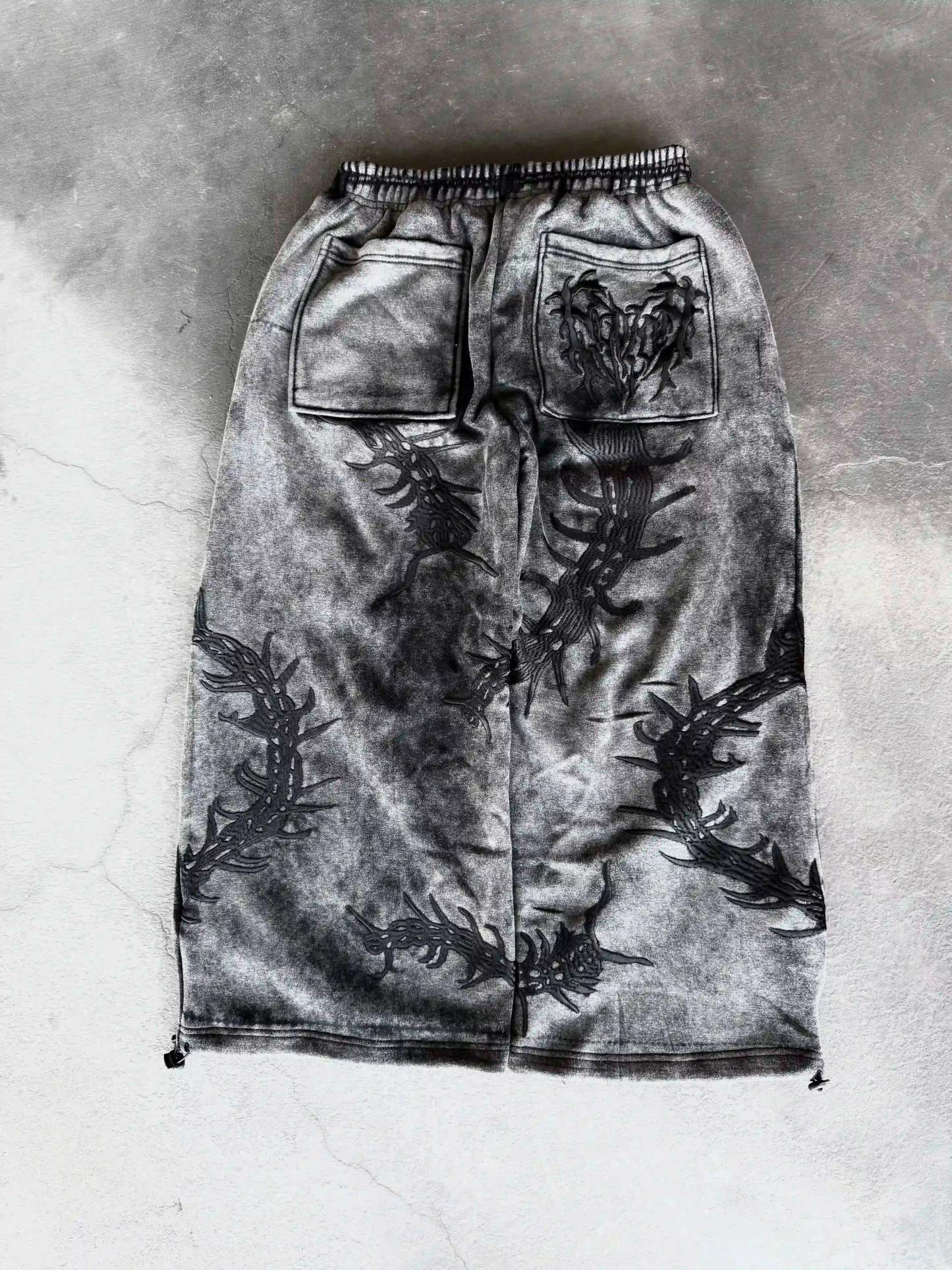 “Ghoul” Sweats (Washed Black)-IYAMIUIO