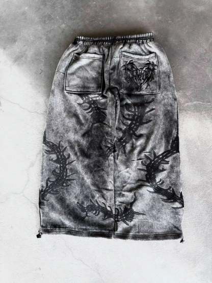 “Ghoul” Sweats (Washed Black)-IYAMIUIO