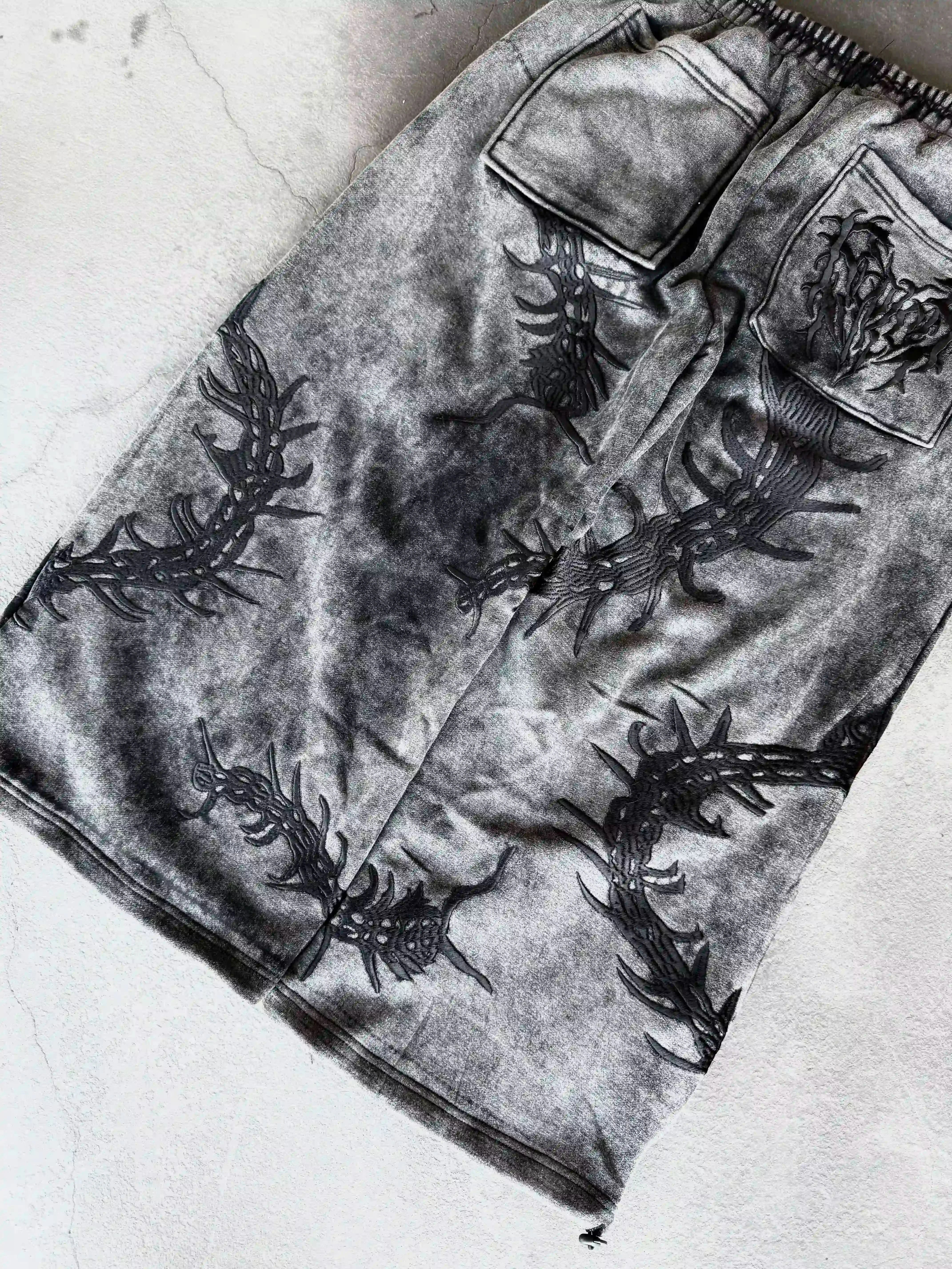 “Ghoul” Sweats (Washed Black)-IYAMIUIO