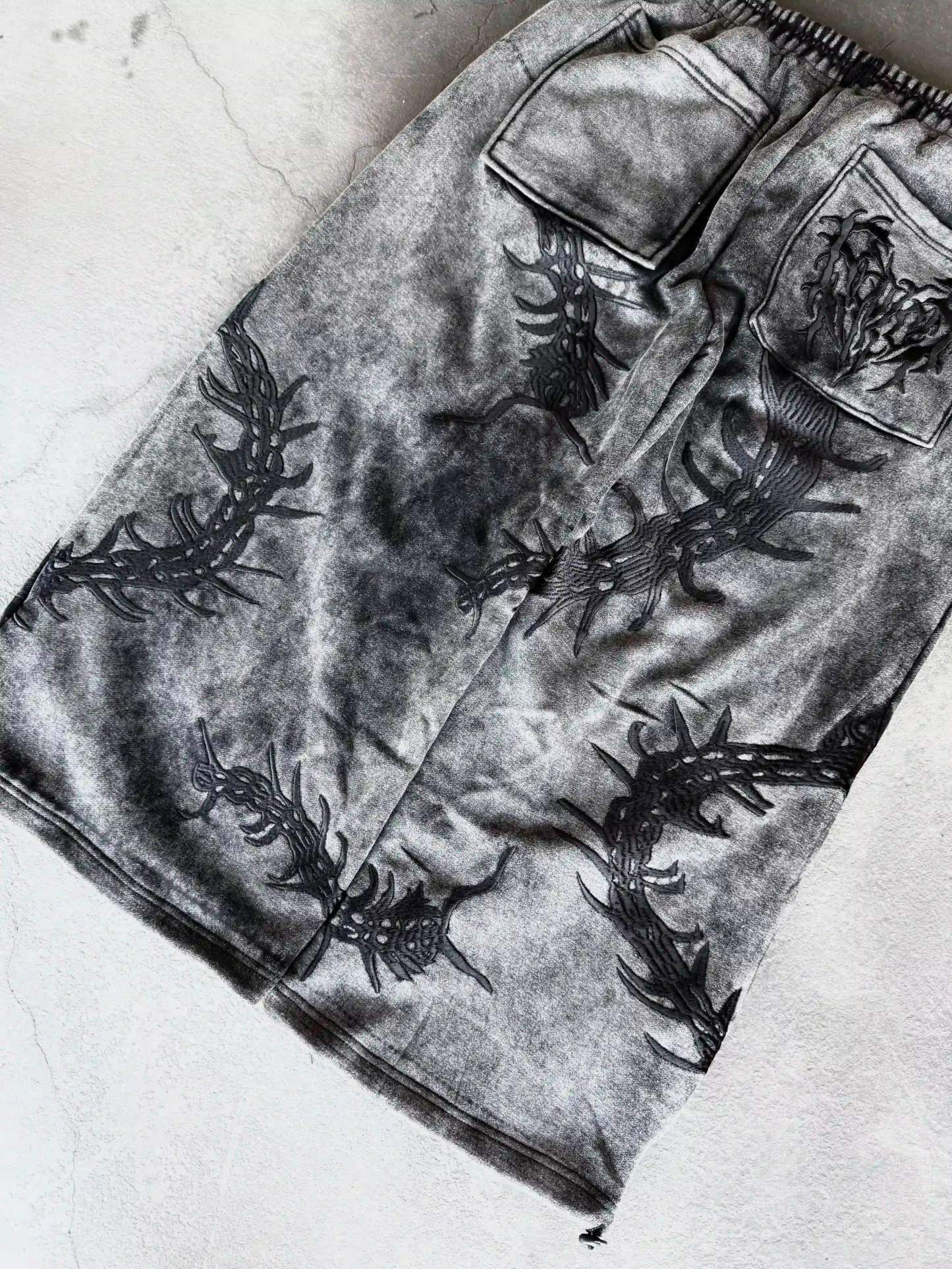 “Ghoul” Sweats (Washed Black)-IYAMIUIO