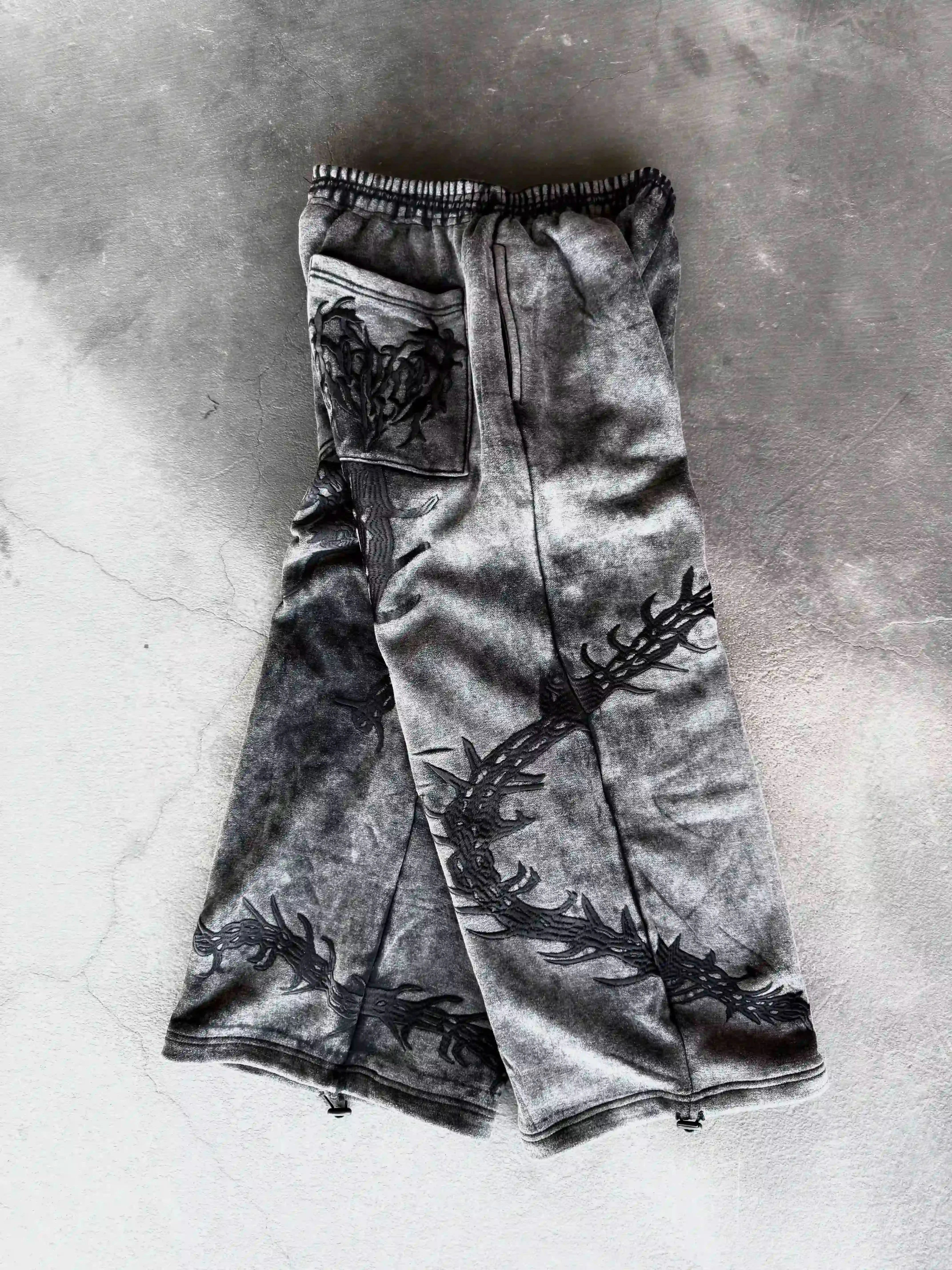 “Ghoul” Sweats (Washed Black)-IYAMIUIO