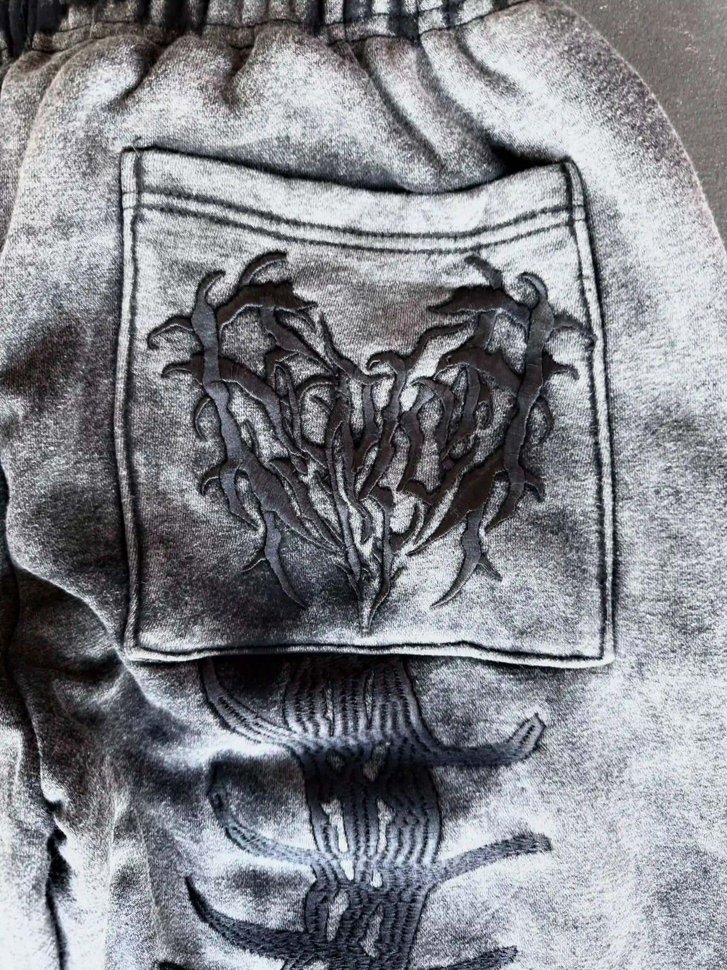 “Ghoul” Sweats (Washed Black)-IYAMIUIO