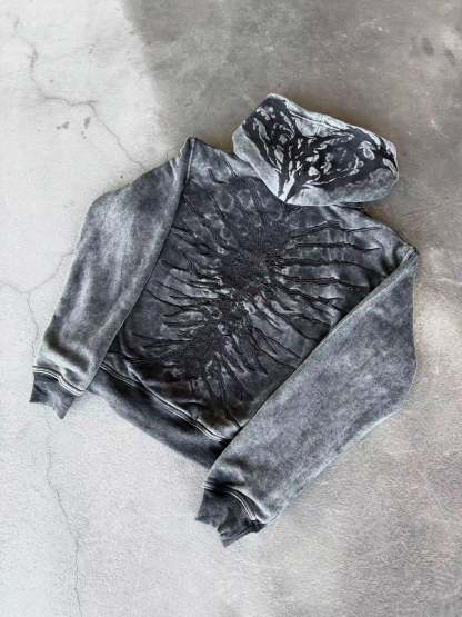 “Ghoul” ZIP-UP (Washed Black)-IYAMIUIO