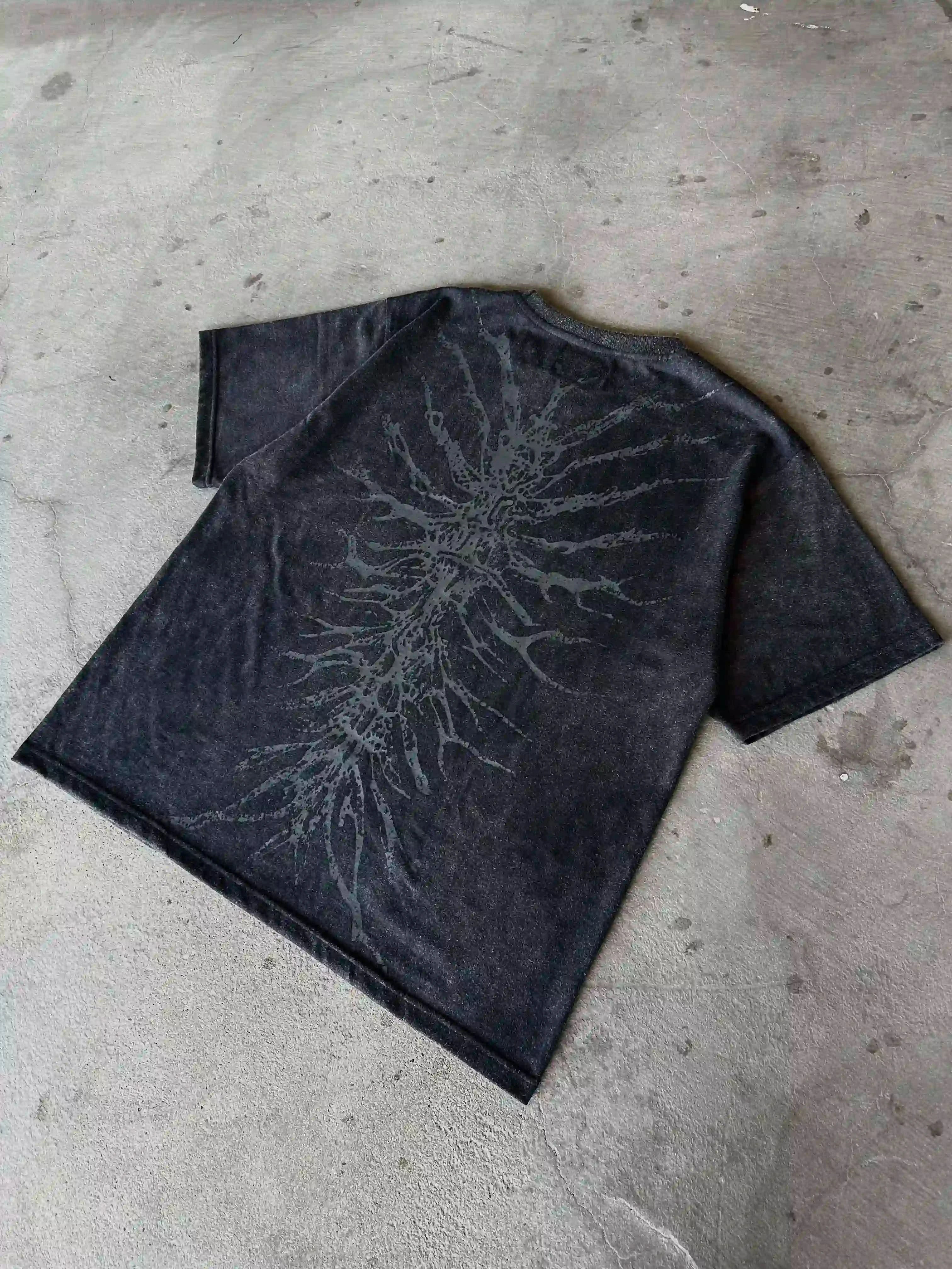 "Ghoul" T-Shirt (Washed Black)-IYAMIUIO