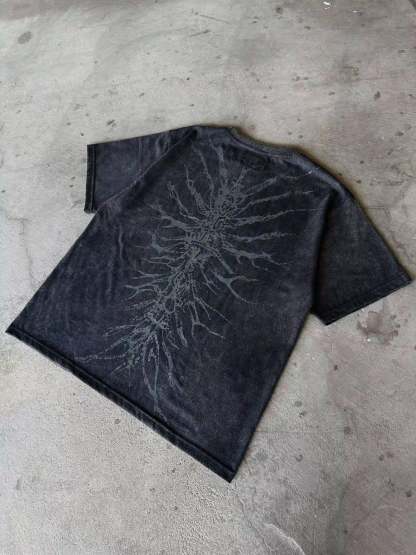 "Ghoul" T-Shirt (Washed Black)-IYAMIUIO