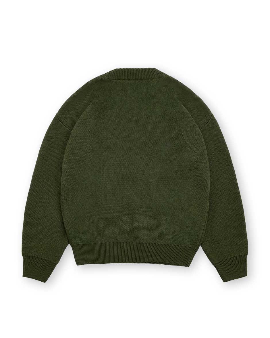 Echoes Knit Sweater Olive-IYAMIUIO