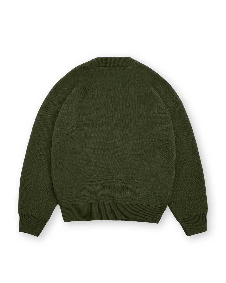 Echoes Knit Sweater Olive-IYAMIUIO