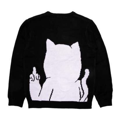 Lord Nermal Flippy Knitty Sweater (Black)-IYAMIUIO