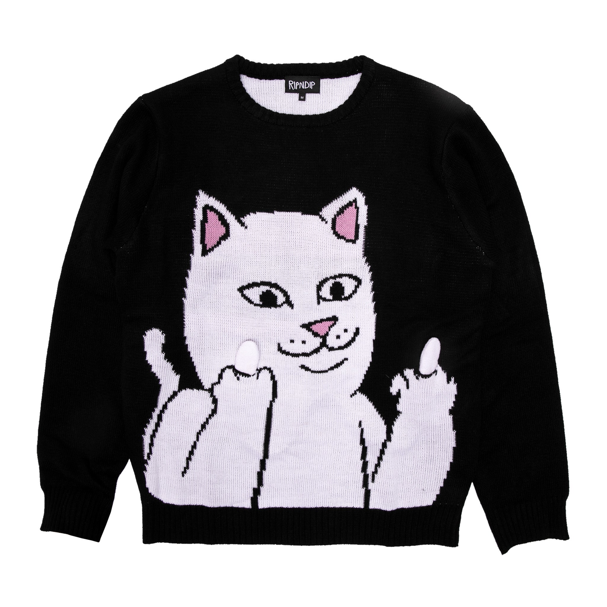 Lord Nermal Flippy Knitty Sweater (Black)-IYAMIUIO