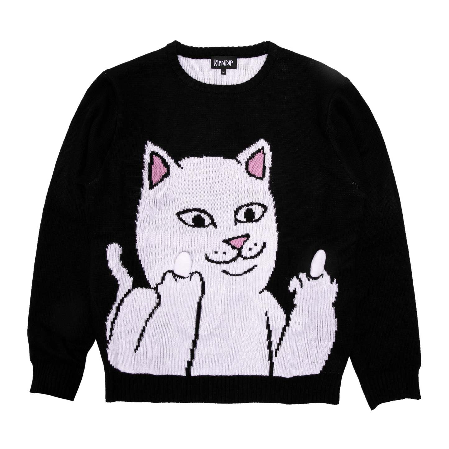 Lord Nermal Flippy Knitty Sweater (Black)-IYAMIUIO