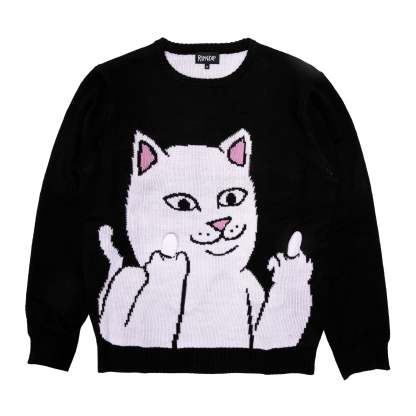 Lord Nermal Flippy Knitty Sweater (Black)-IYAMIUIO