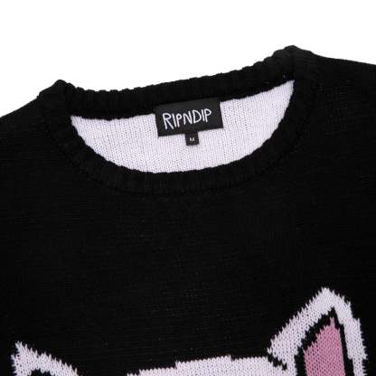 Lord Nermal Flippy Knitty Sweater (Black)-IYAMIUIO