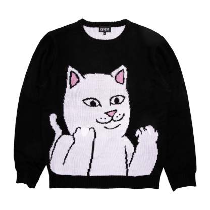 Lord Nermal Flippy Knitty Sweater (Black)-IYAMIUIO