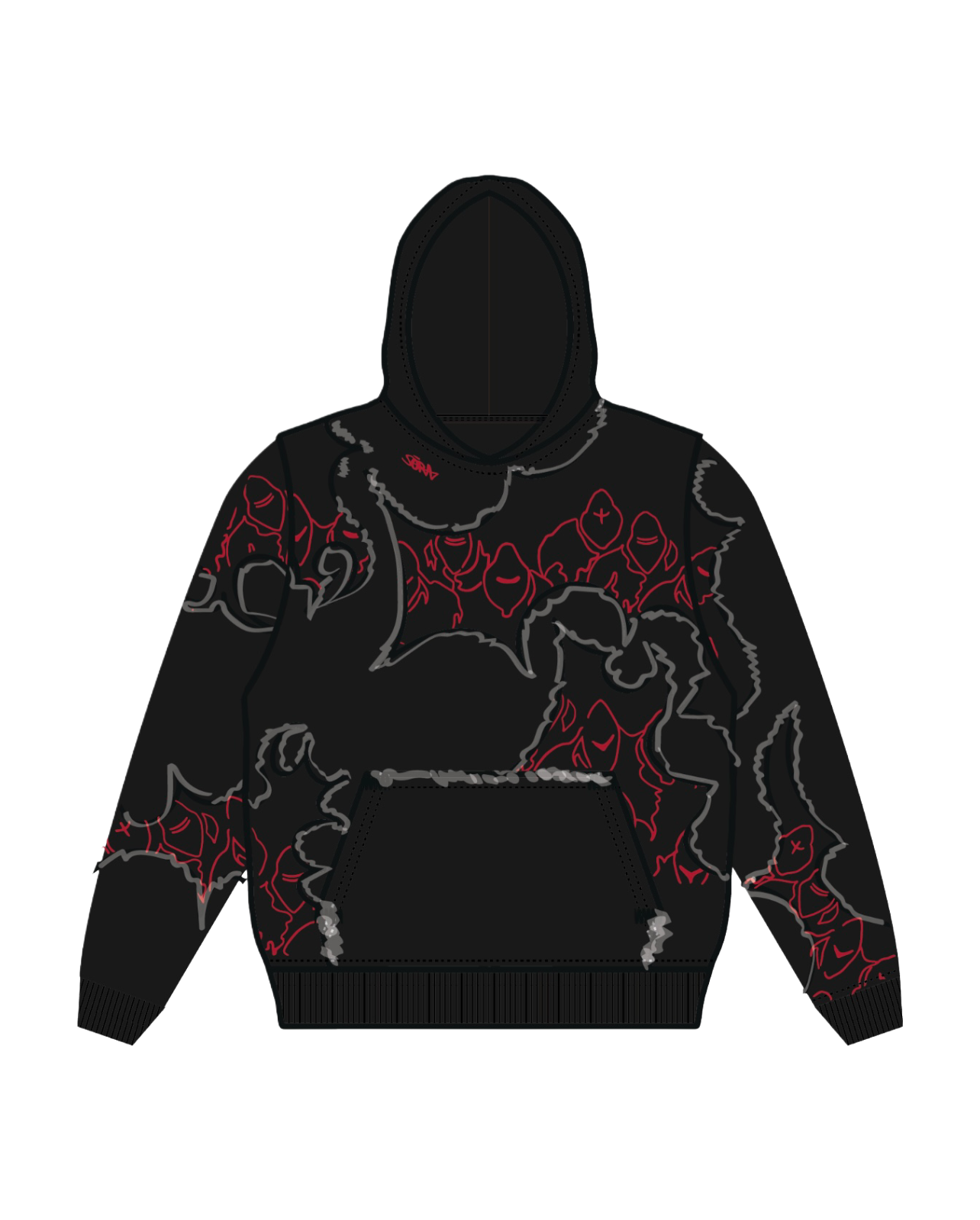 "LEVEL UP" Hoodie Black-IYAMIUIO