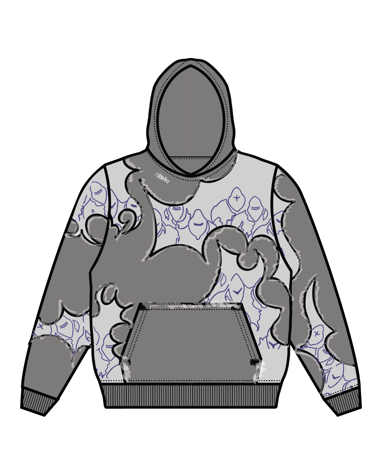 "LEVEL UP" Hoodie Grey-IYAMIUIO