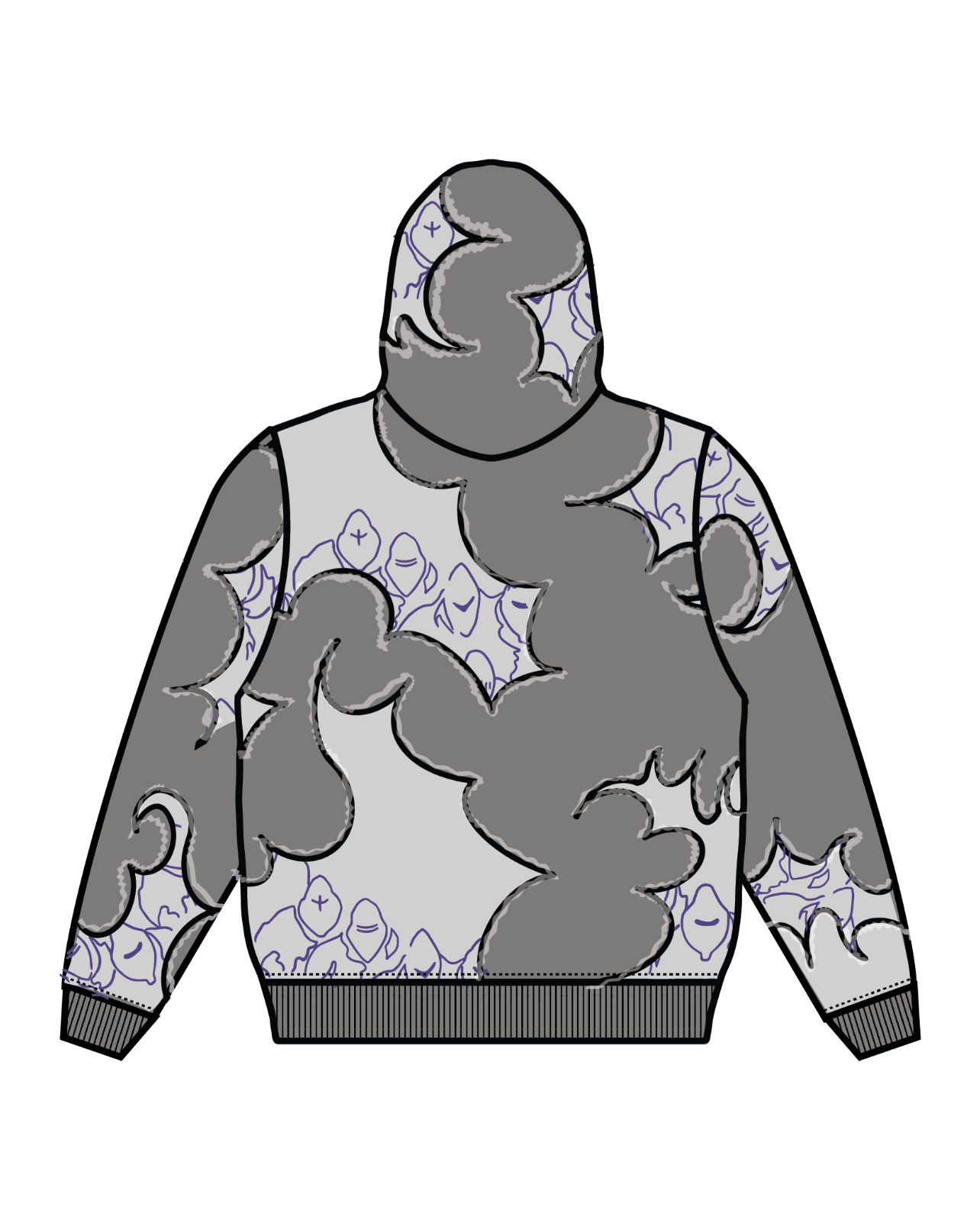 "LEVEL UP" Hoodie Grey-IYAMIUIO