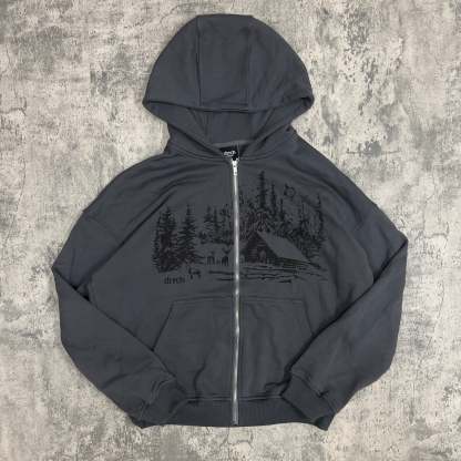 CABIN ZIPUP (GREY)-IYAMIUIO