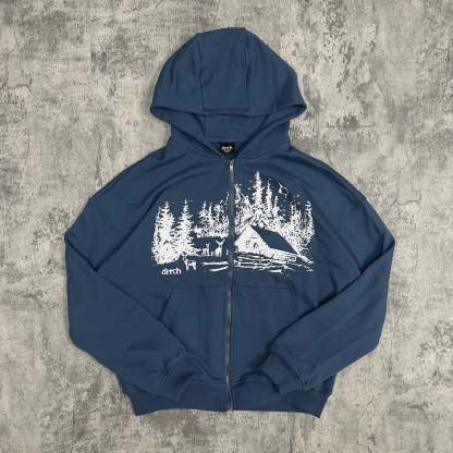 CABIN ZIPUP (COBALT)-IYAMIUIO