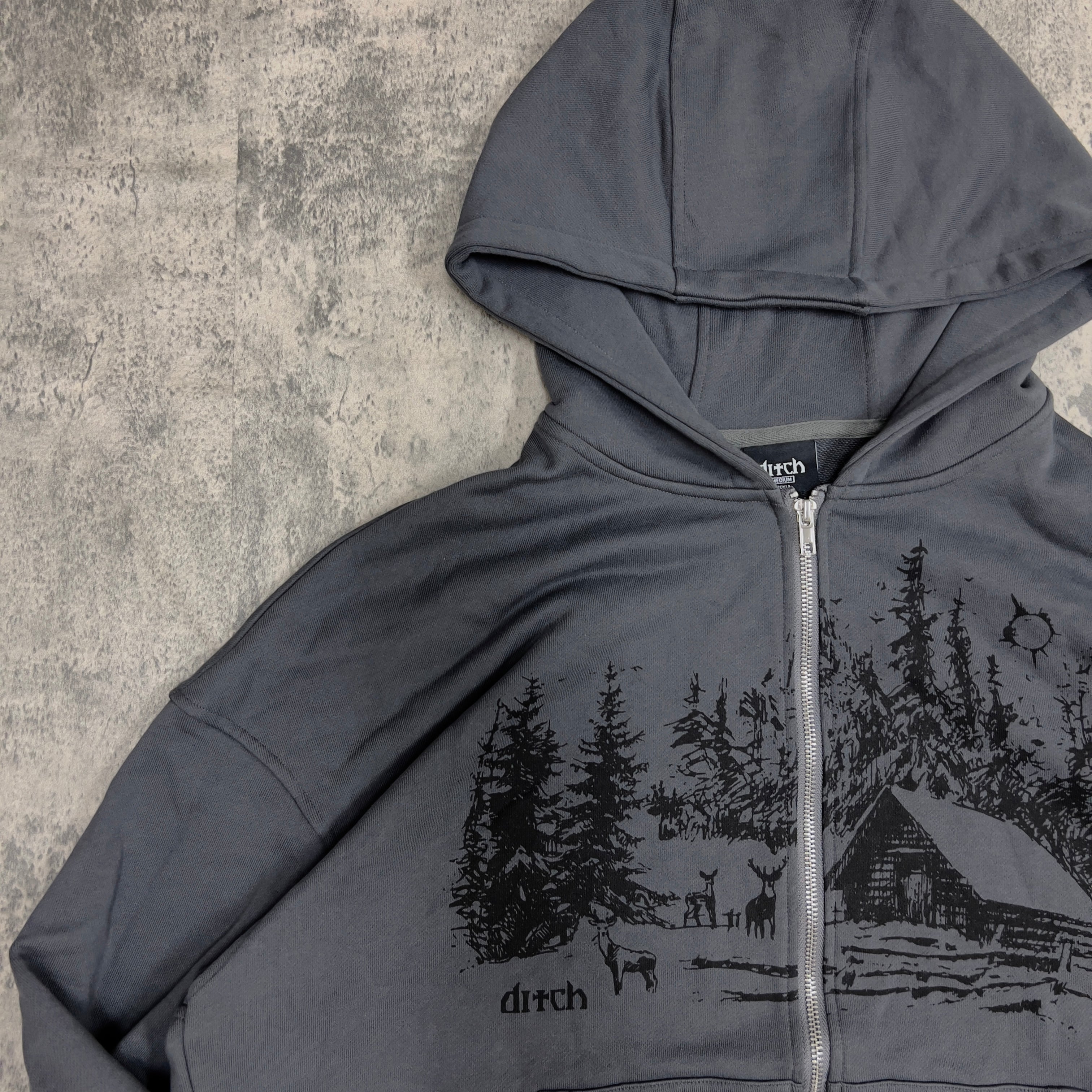 CABIN ZIPUP (GREY)-IYAMIUIO