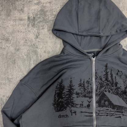 CABIN ZIPUP (GREY)-IYAMIUIO