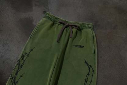 ATHLETIC BARBED SWEATS (PINE)-IYAMIUIO