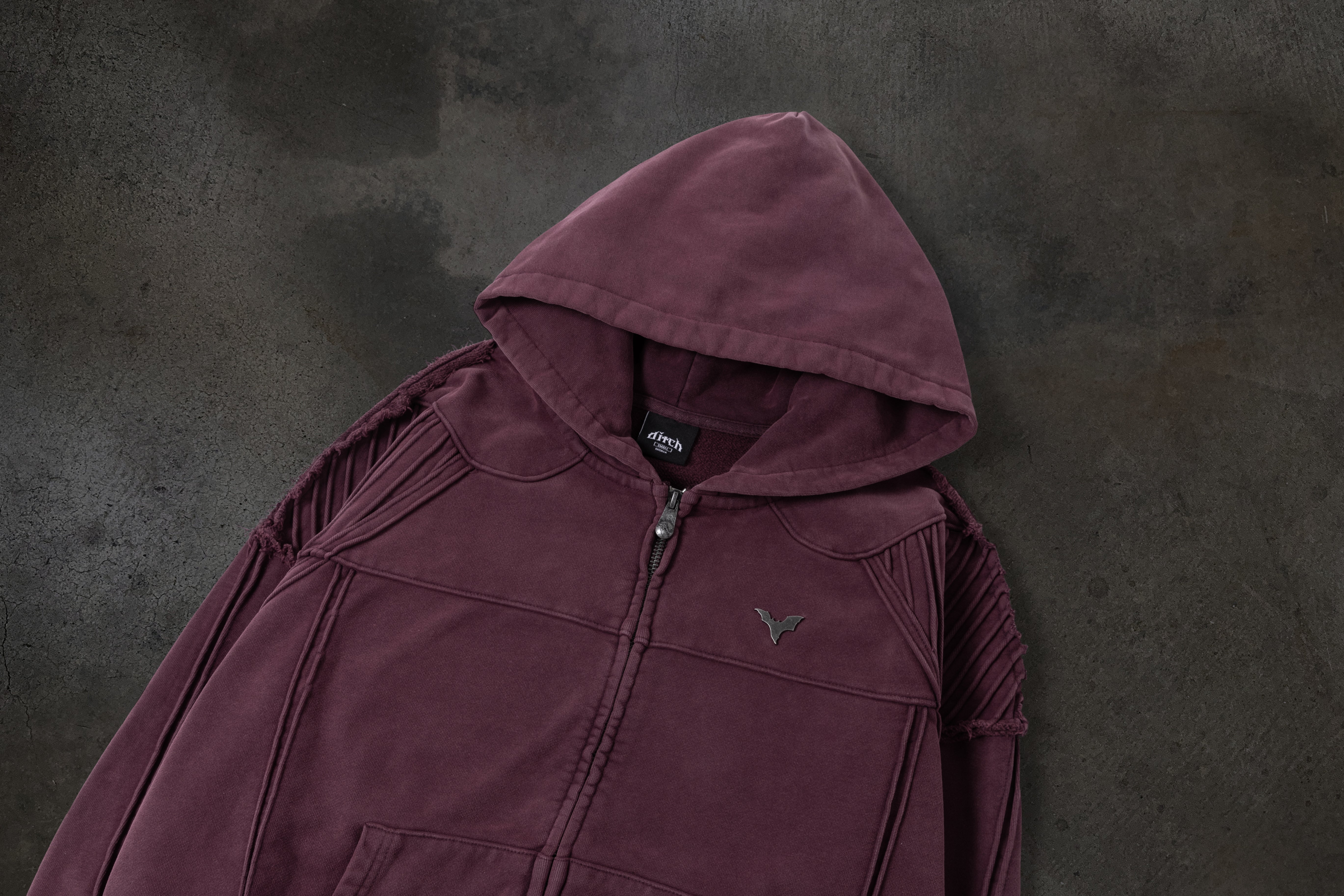 BIKER HOODIE (CRIMSON)-IYAMIUIO