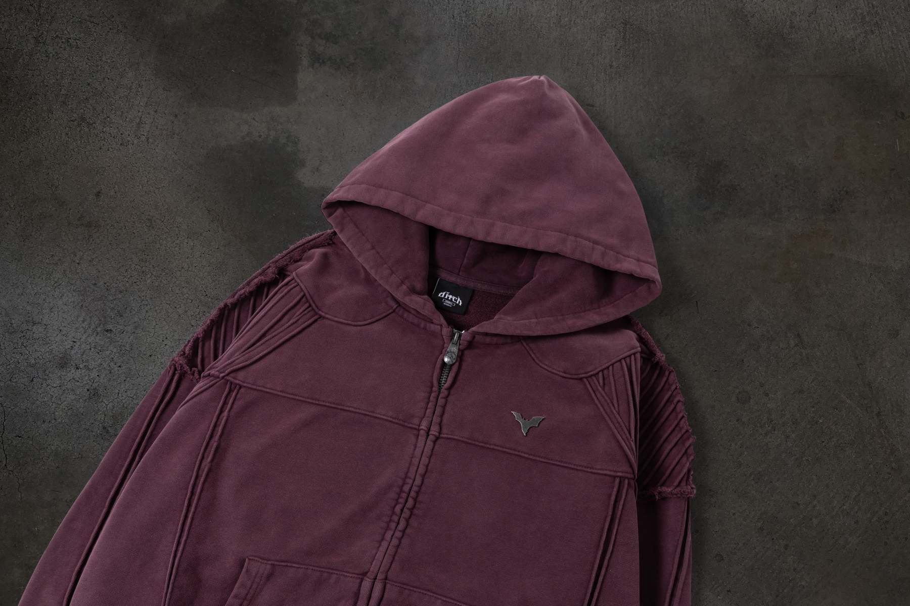 BIKER HOODIE (CRIMSON)-IYAMIUIO