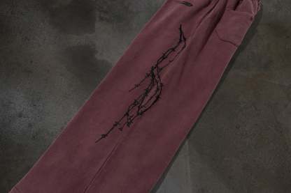 ATHLETIC BARBED SWEATS (CRIMSON)-IYAMIUIO
