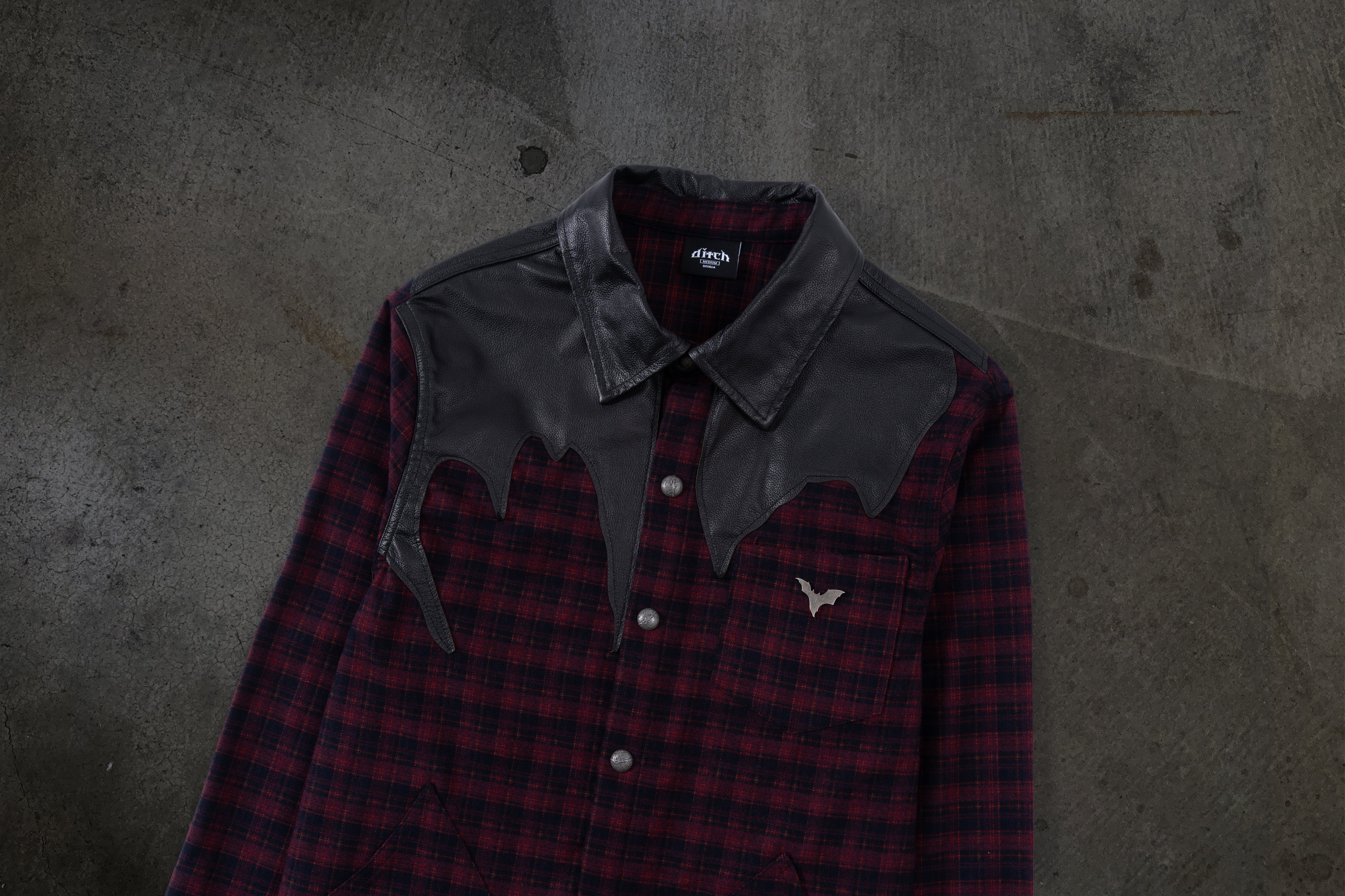 LEATHER FLANNEL (CRIMSON)-IYAMIUIO