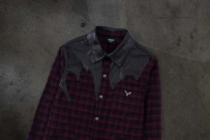 LEATHER FLANNEL (CRIMSON)-IYAMIUIO