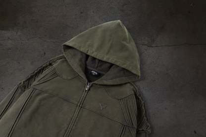 BIKER HOODIE (ASH)-IYAMIUIO