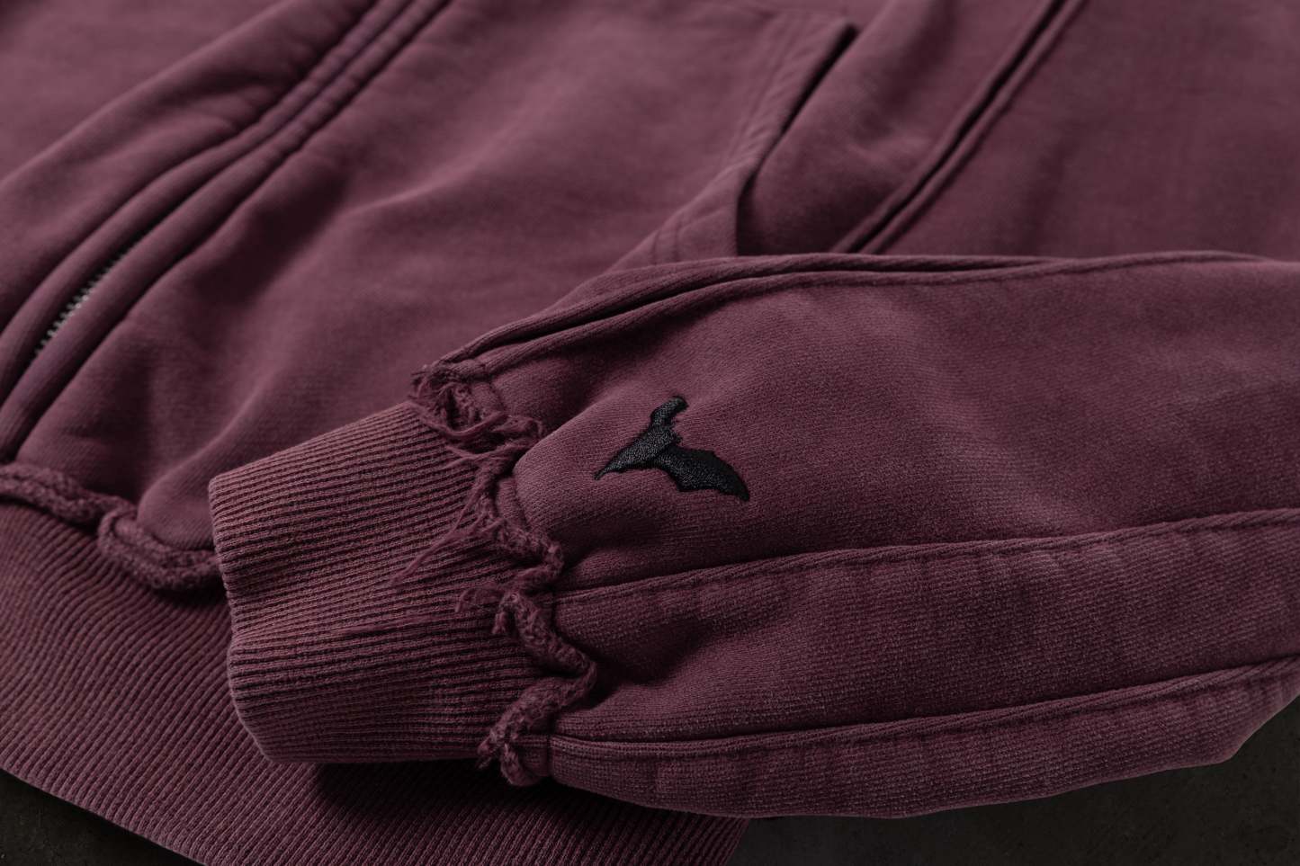 BIKER HOODIE (CRIMSON)-IYAMIUIO