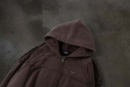 BIKER HOODIE (MOCHA)-IYAMIUIO