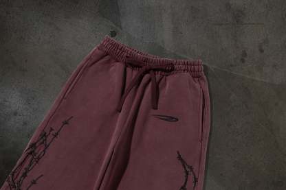 ATHLETIC BARBED SWEATS (CRIMSON)-IYAMIUIO