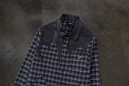 LEATHER FLANNEL (BLACK)-IYAMIUIO